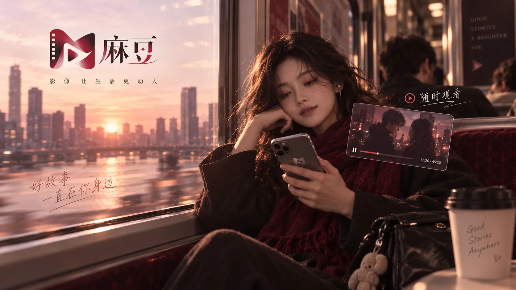手机与桌面设备浏览影视内容的示意画面